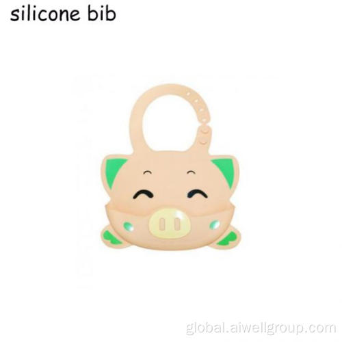 Waterproof Silicone Baby Bibs Cute Animal Waterproof Silicone Weaning Bib Factory